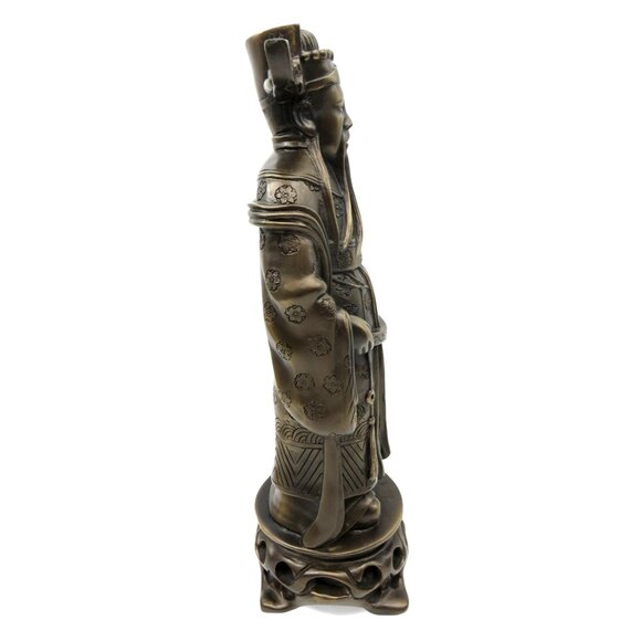 Asian FENG SHUI Bronze Colour Ceramic Figurine 12" Tall Vintage - Picture 6 of 12